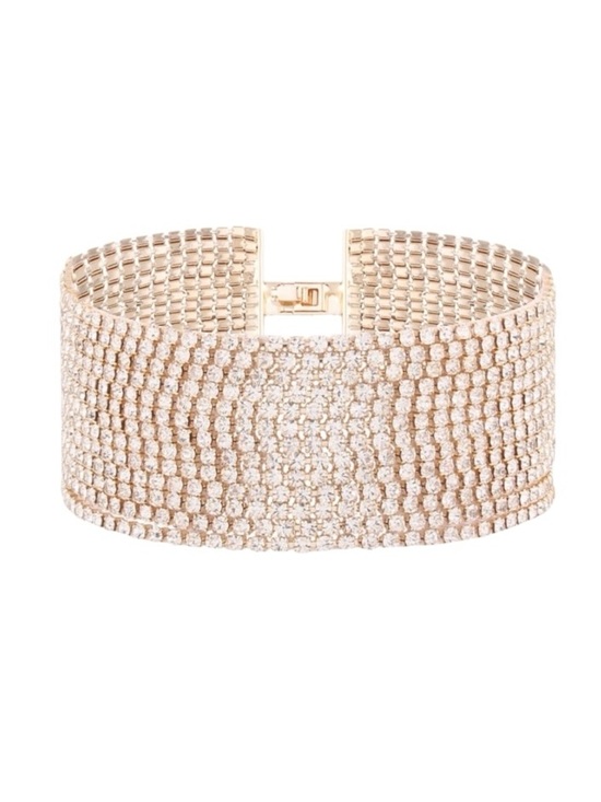 Jewelry - Silver & Gold Layered Crystal Bracelet
